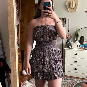 Strapless Floral Mini Dress
